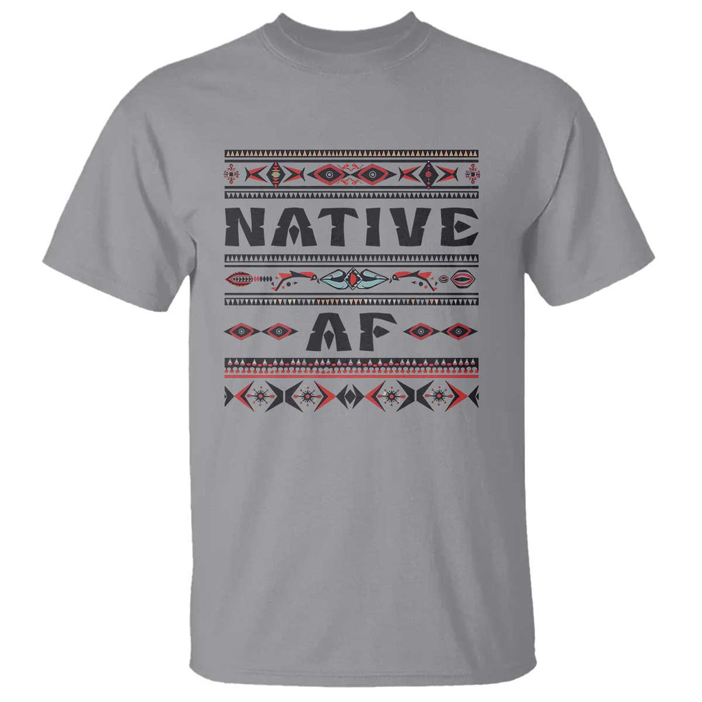 Native American Indian T Shirt Native AF Vintage Beadwork Indigenous Pride TS11 Sport Gray Print Your Wear