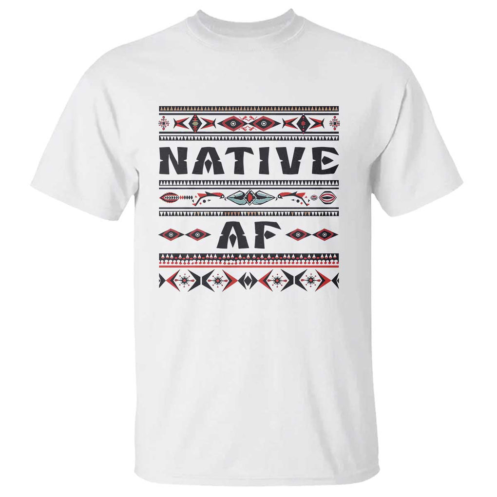 Native American Indian T Shirt Native AF Vintage Beadwork Indigenous Pride TS11 White Print Your Wear