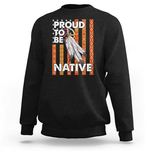 Native American Sweatshirt Proud To Be Native American Flag Tribal Prints Medicine Wheel TS11 Black Print Your Wear