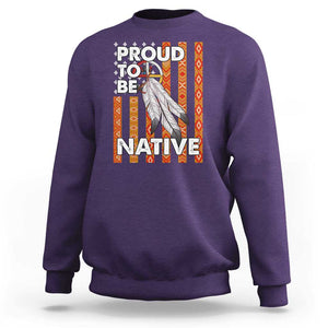 Native American Sweatshirt Proud To Be Native American Flag Tribal Prints Medicine Wheel TS11 Purple Print Your Wear