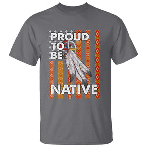 Native American T Shirt Proud To Be Native American Flag Tribal Prints Medicine Wheel TS11 Charcoal Print Your Wear