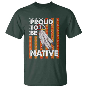 Native American T Shirt Proud To Be Native American Flag Tribal Prints Medicine Wheel TS11 Dark Forest Green Print Your Wear