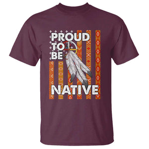 Native American T Shirt Proud To Be Native American Flag Tribal Prints Medicine Wheel TS11 Maroon Print Your Wear