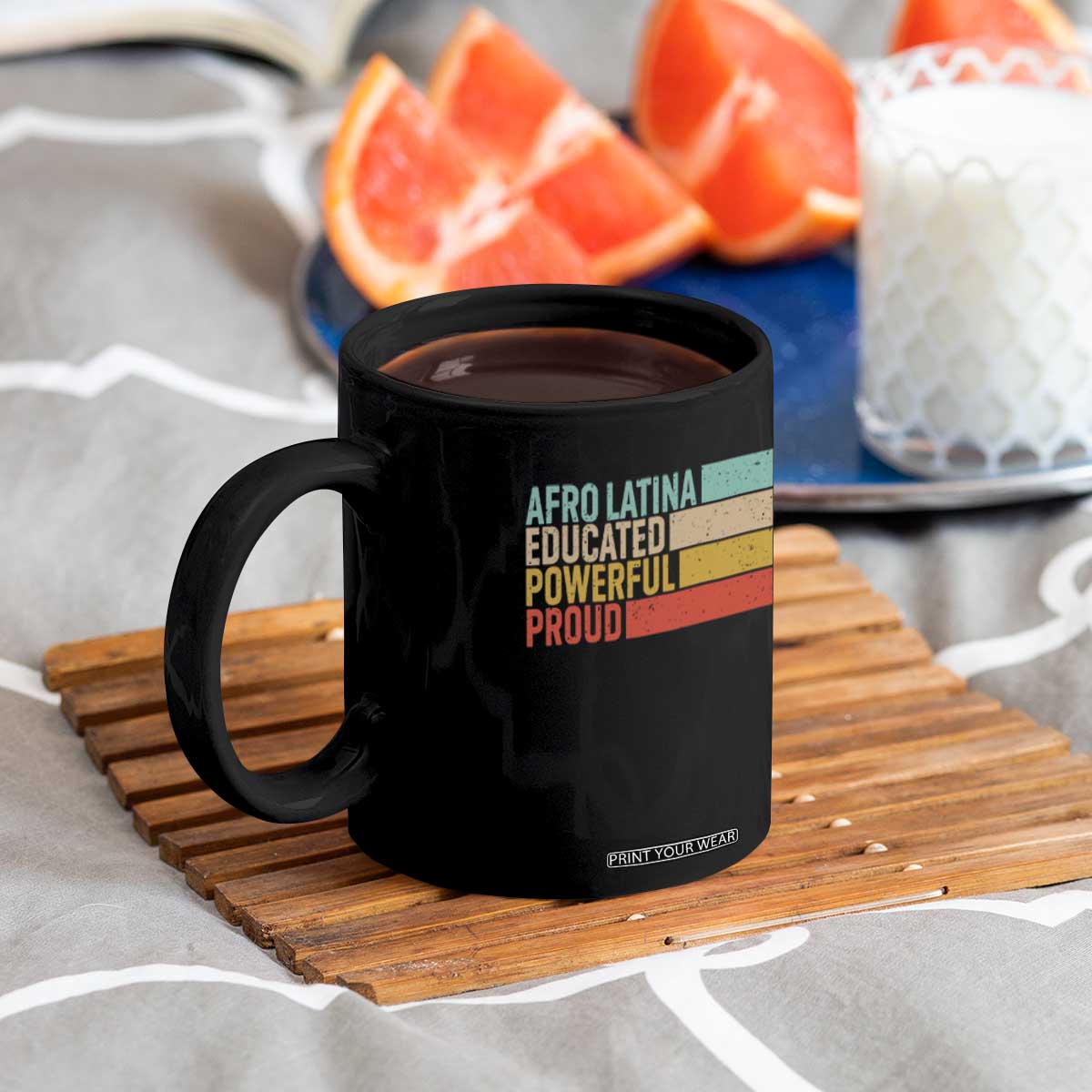 Afro Latina Coffee Mug Educated Powerful Proud Hispanic Heritage Month TS11 Print Your Wear