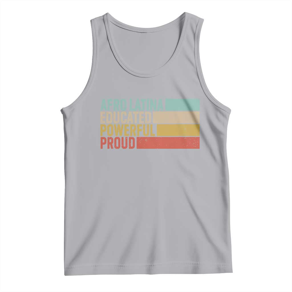 Afro Latina Tank Top Educated Powerful Proud Hispanic Heritage Month TS11 Athletic Heather Print Your Wear