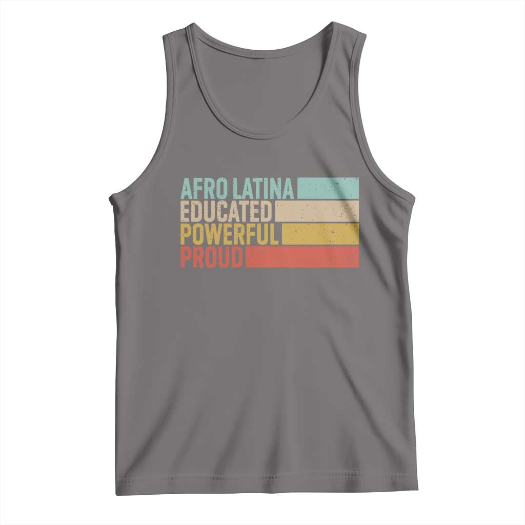 Afro Latina Tank Top Educated Powerful Proud Hispanic Heritage Month TS11 Deep Heather Print Your Wear