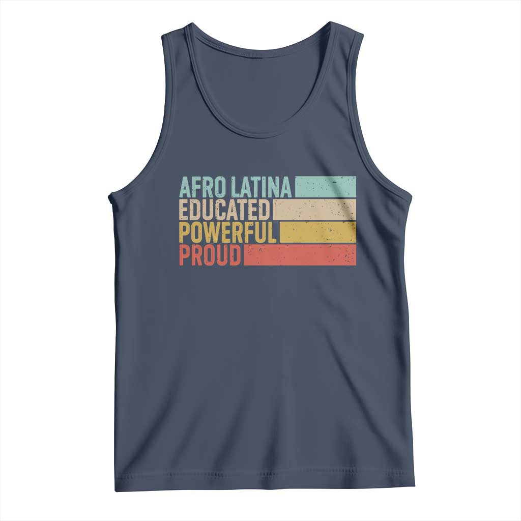 Afro Latina Tank Top Educated Powerful Proud Hispanic Heritage Month TS11 Navy Print Your Wear