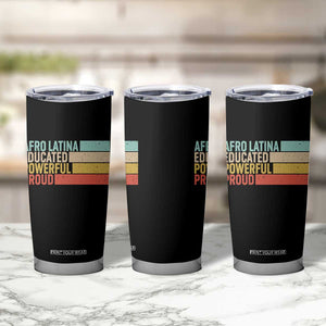 Afro Latina Tumbler Cup Educated Powerful Proud Hispanic Heritage Month TS11 Print Your Wear