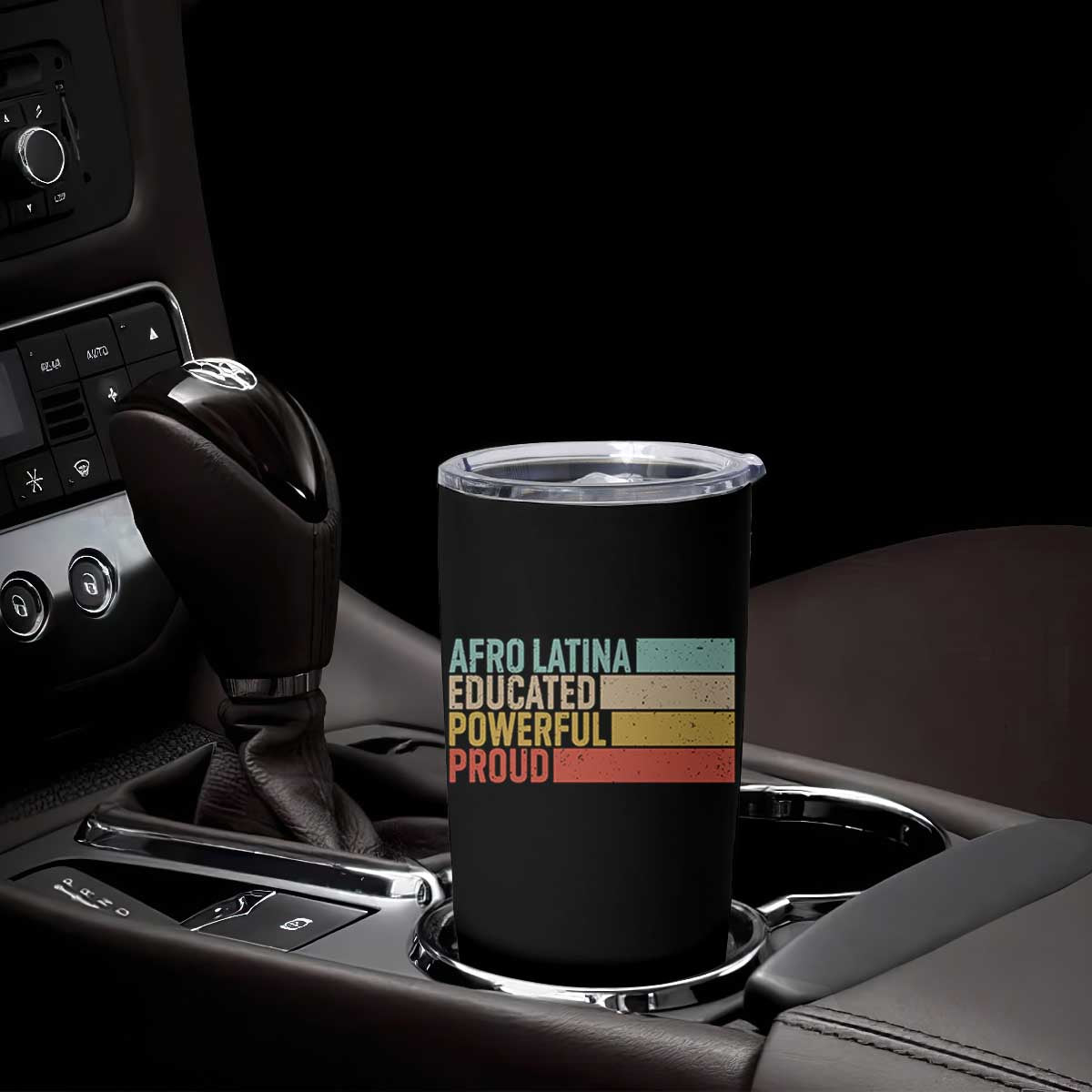 Afro Latina Tumbler Cup Educated Powerful Proud Hispanic Heritage Month TS11 Print Your Wear