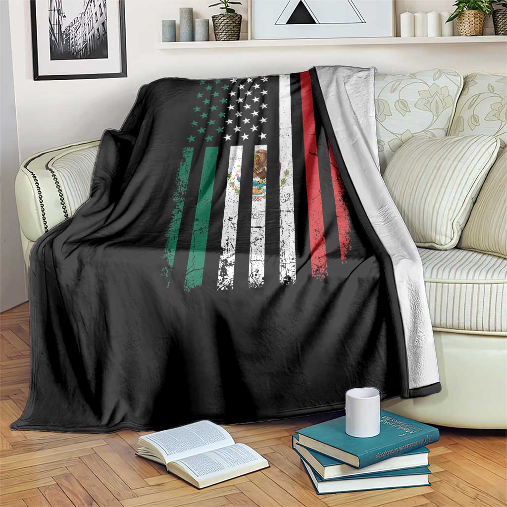 Mexican American Flag Mexican Roots Mexico America Throw Blanket TS11 Print Your Wear