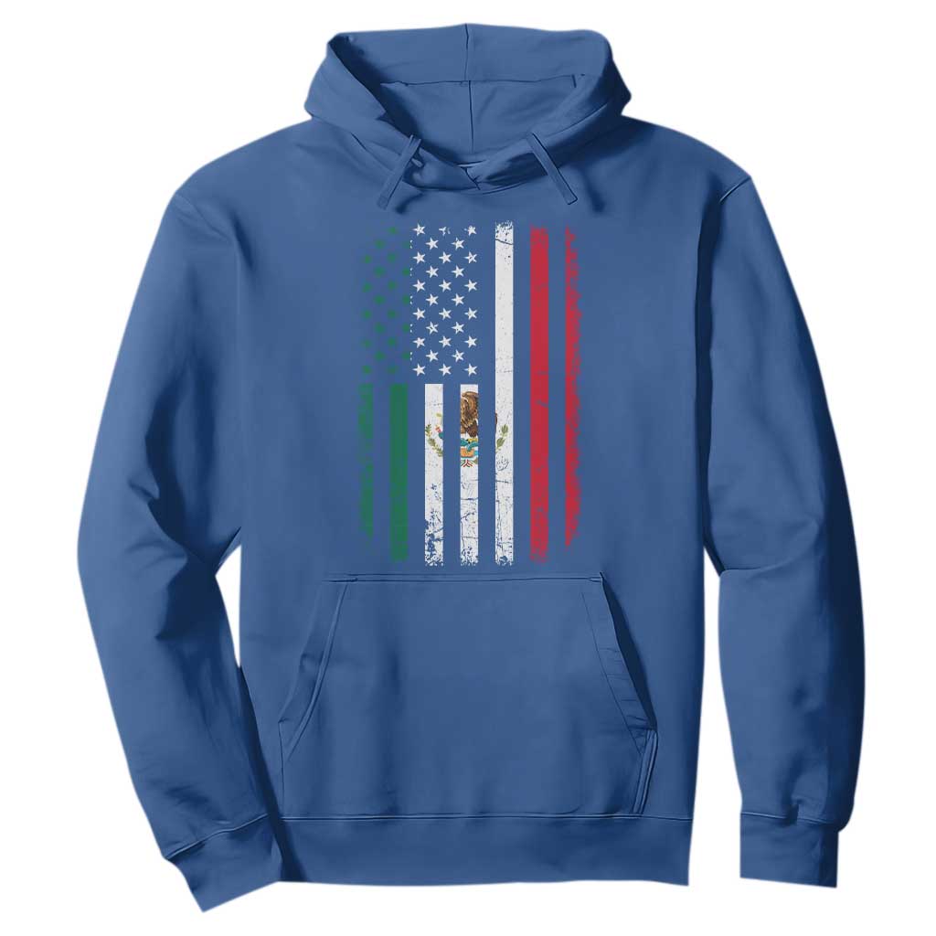 Mexican American Flag Mexican Roots Mexico America Hoodie TS11 Royal Blue Print Your Wear