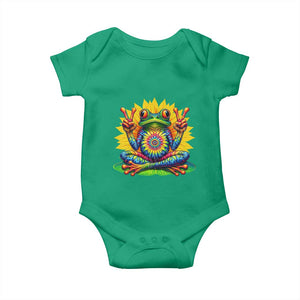 Tie Dye Frog Peace Sign Hippie Sunflower Baby Onesie TS11 Irish Green Print Your Wear