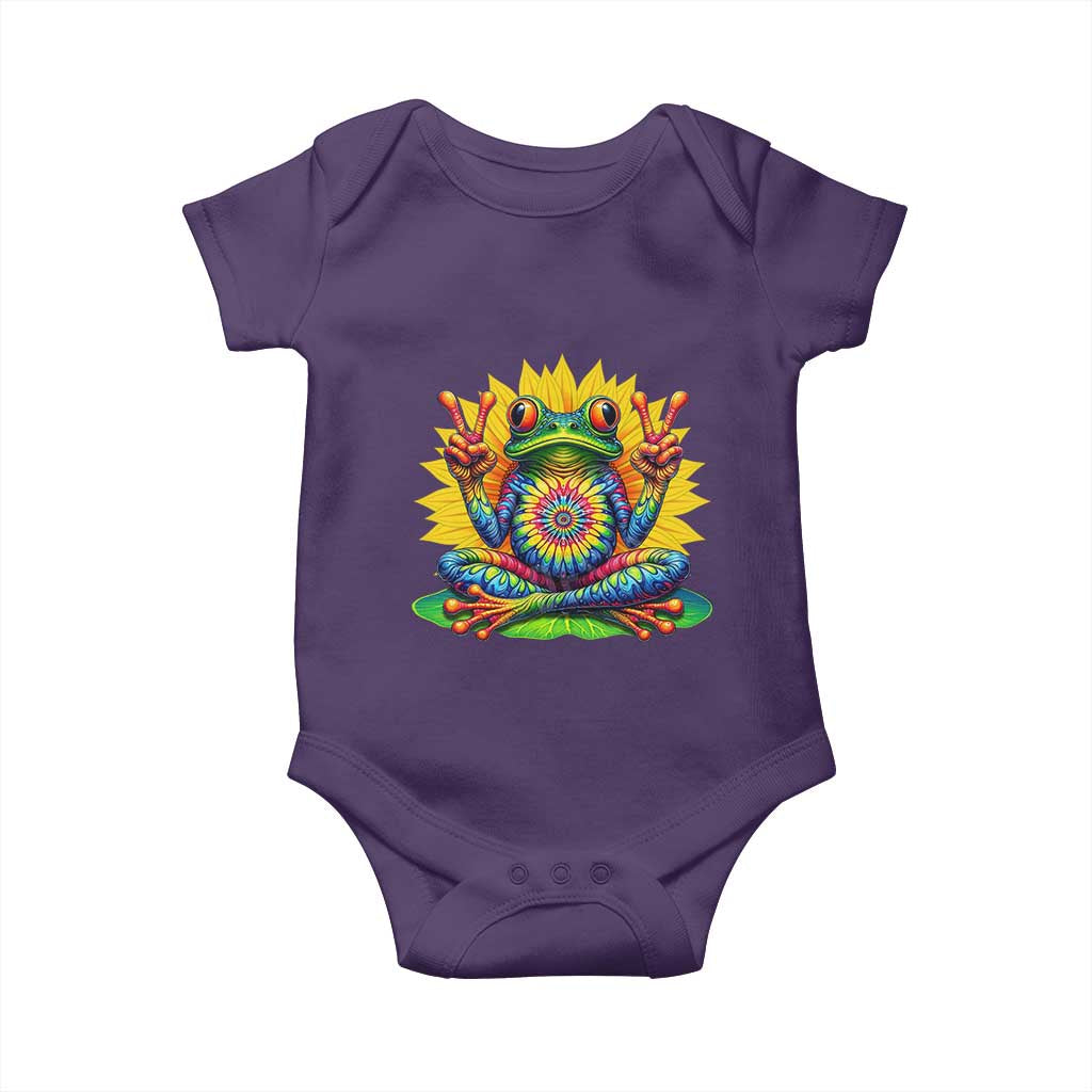 Tie Dye Frog Peace Sign Hippie Sunflower Baby Onesie TS11 Purple Print Your Wear