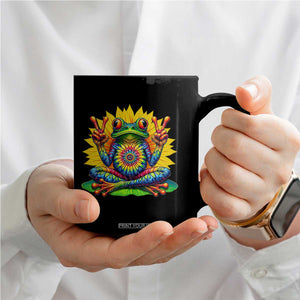 Tie Dye Frog Peace Sign Hippie Sunflower Coffee Mug TS11 Print Your Wear