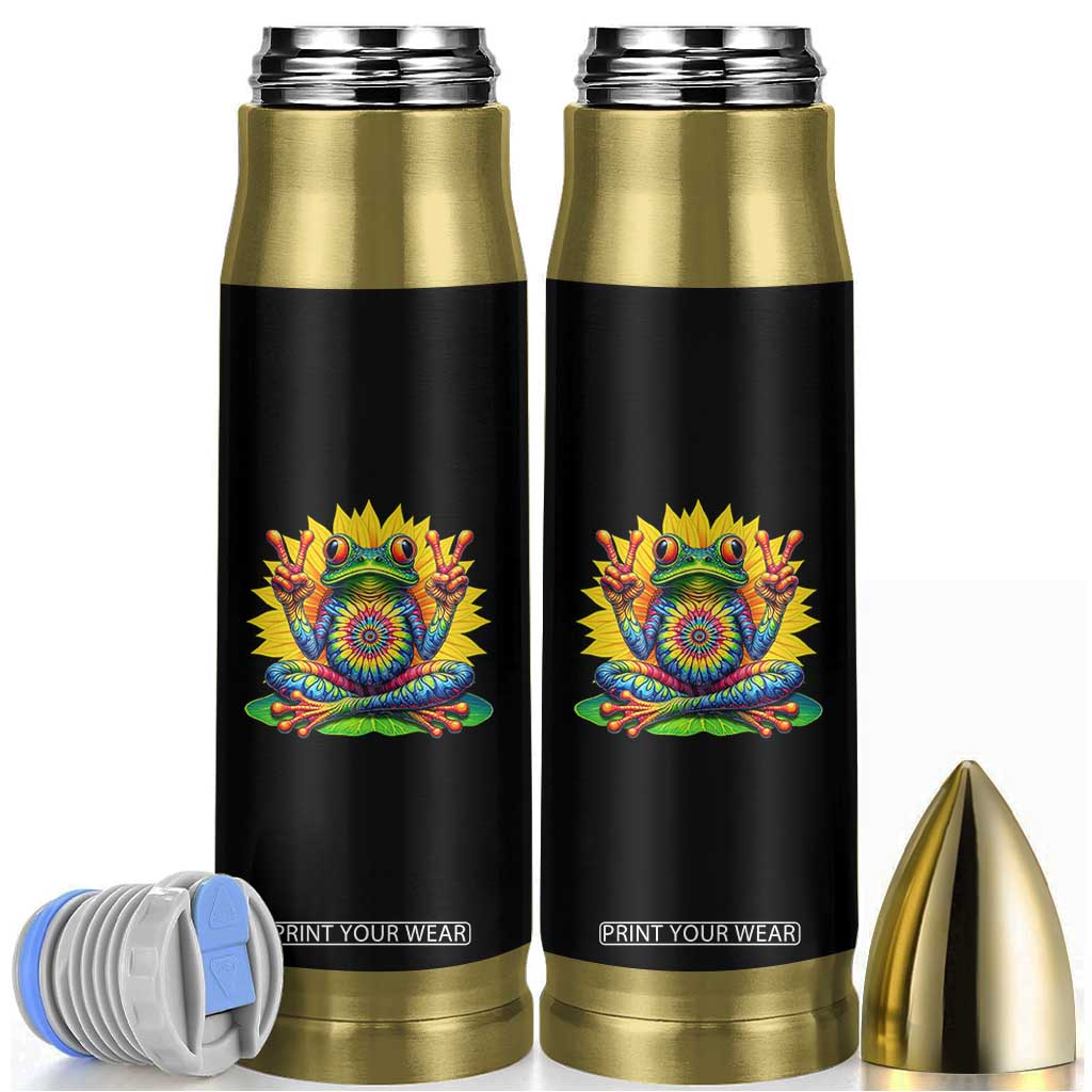 Tie Dye Frog Peace Sign Hippie Sunflower Bullet Tumbler TS11 Black Print Your Wear