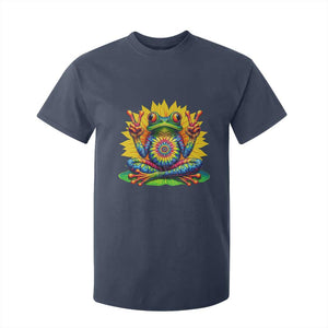 Tie Dye Frog Peace Sign Hippie Sunflower T Shirt For Kid TS11 Navy Print Your Wear