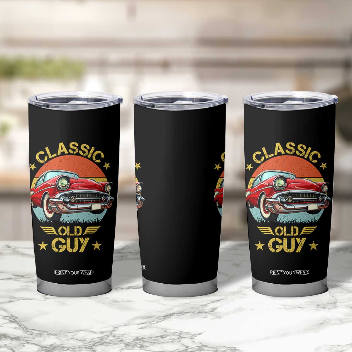 Funny Classic Old Guy Tumbler Cup Humor Saying Classic Car Lover TS11 Print Your Wear