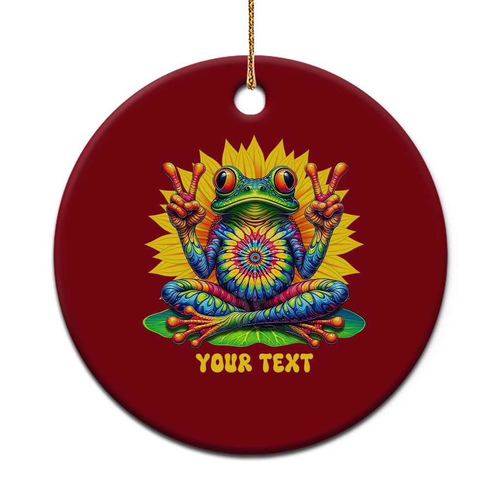 Personalized Tie Dye Hippie Frog Name Ceramic Ornament Custom Text Peace Sign Hippie Sunflower TS11 1pc Red Print Your Wear