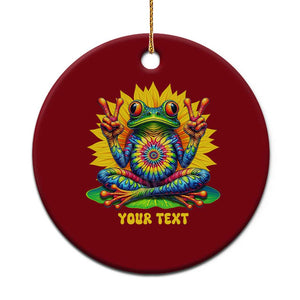 Personalized Tie Dye Hippie Frog Name Ceramic Ornament Custom Text Peace Sign Hippie Sunflower TS11 1pc Red Print Your Wear