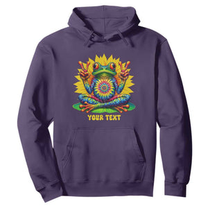 Personalized Tie Dye Hippie Frog Name Hoodie Custom Text Peace Sign Hippie Sunflower TS11 Purple Print Your Wear