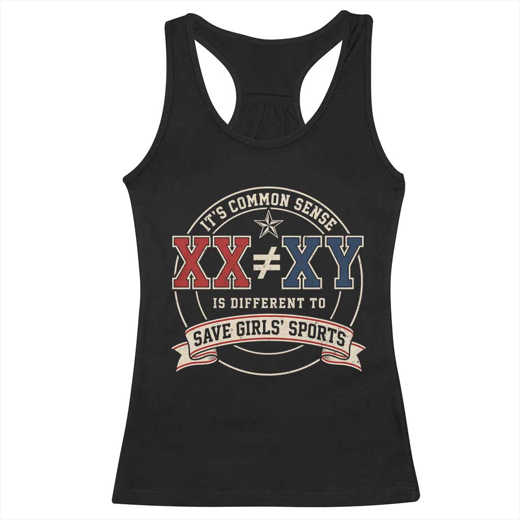 XX Is Different To XY Save Girls Sports Racerback Tank Top Female Athletics Humor