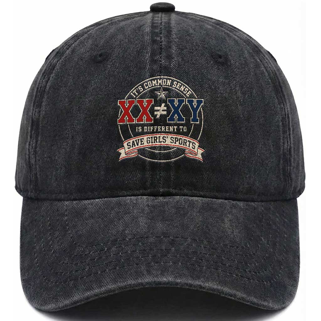 XX Is Different To XY Save Girls Sports Washed Cotton Baseball Cap Female Athletics Humor