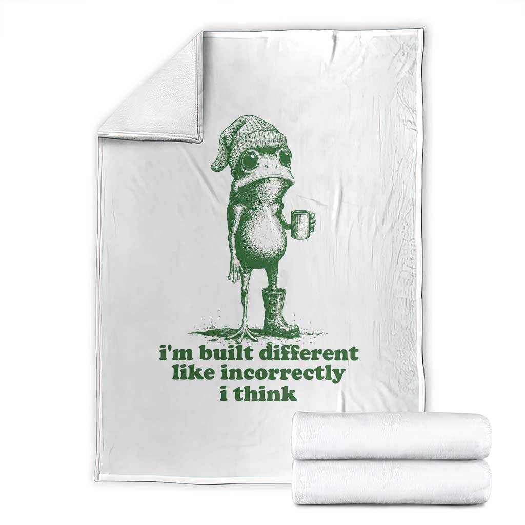 I Am Built Different Like Incorrectly I Think Frog Humor Throw Blanket