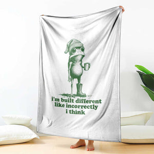 I Am Built Different Like Incorrectly I Think Frog Humor Throw Blanket