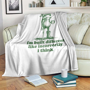 I Am Built Different Like Incorrectly I Think Frog Humor Throw Blanket