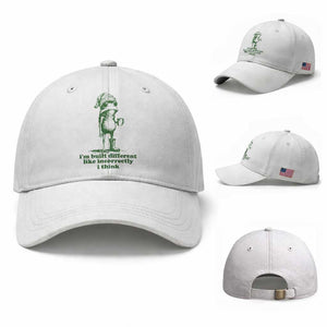 I Am Built Different Like Incorrectly I Think Frog Humor Baseball Cap