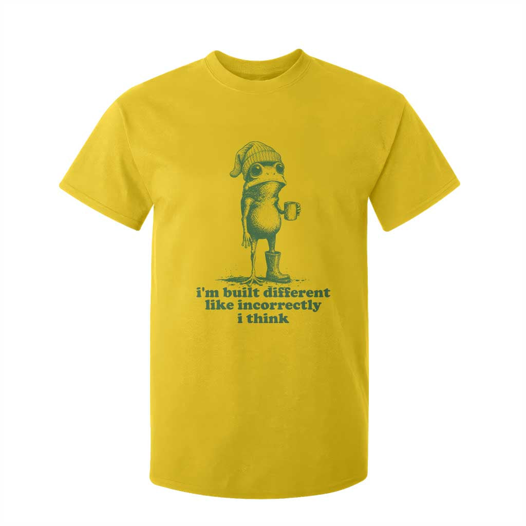 I Am Built Different Like Incorrectly I Think Frog Humor T Shirt For Kid