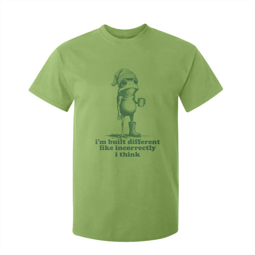I Am Built Different Like Incorrectly I Think Frog Humor T Shirt For Kid