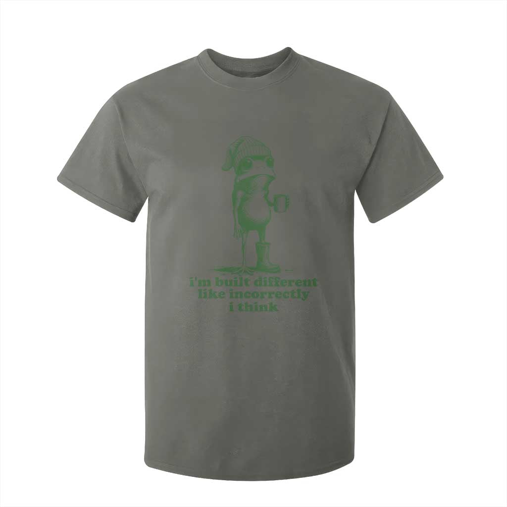 I Am Built Different Like Incorrectly I Think Frog Humor T Shirt For Kid