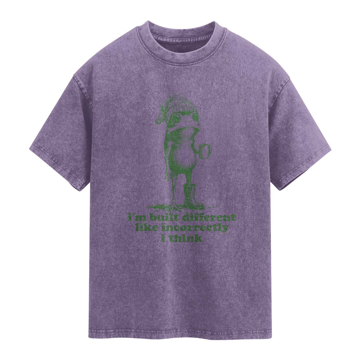 I Am Built Different Like Incorrectly I Think Frog Humor Washed Cotton T-Shirt