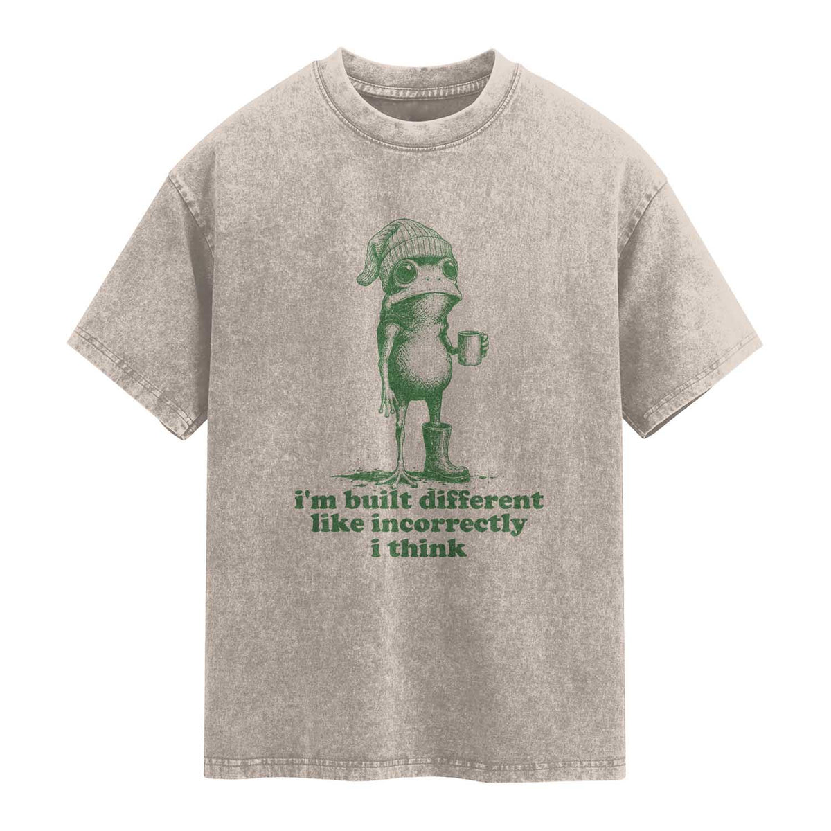 I Am Built Different Like Incorrectly I Think Frog Humor Washed Cotton T-Shirt