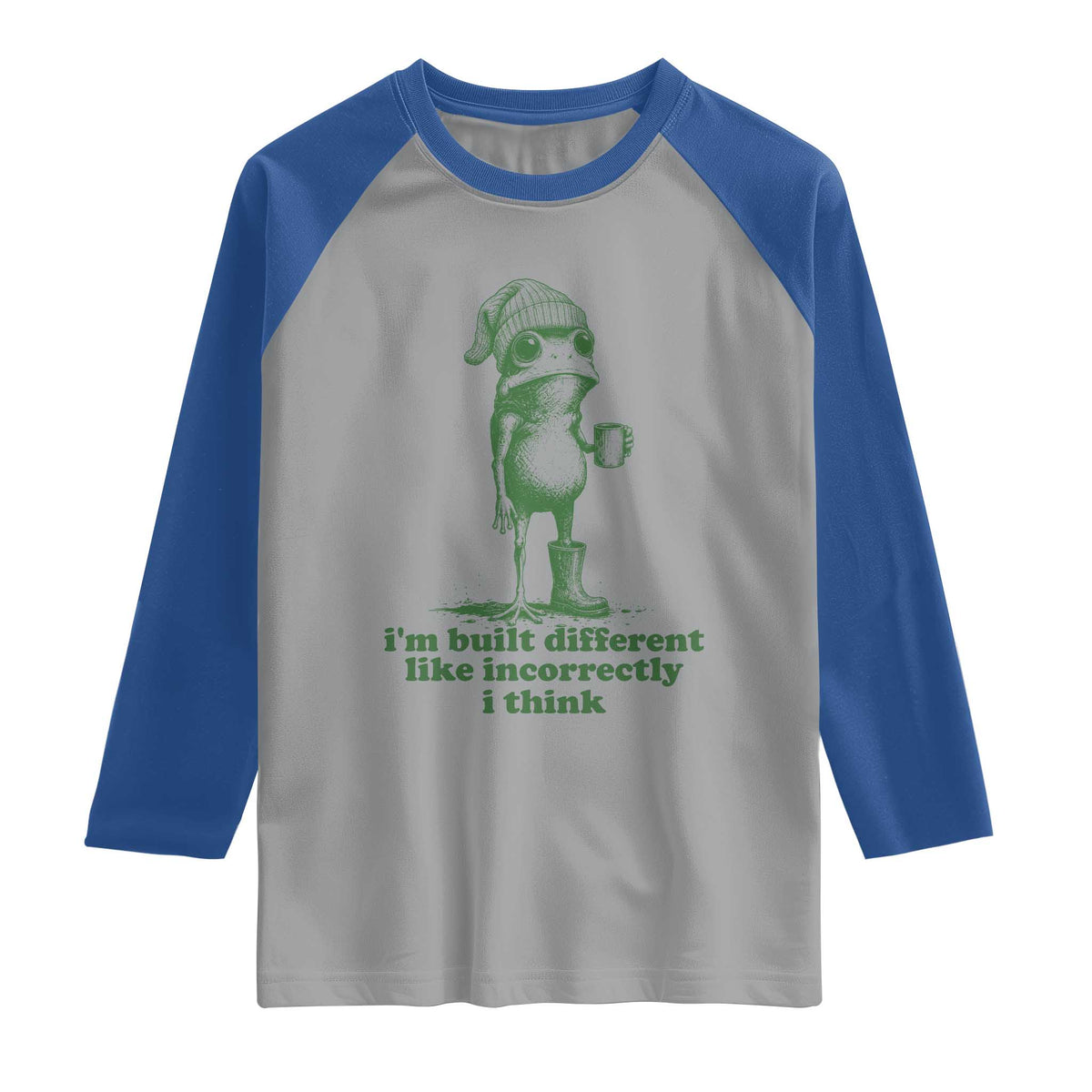 I Am Built Different Like Incorrectly I Think Frog Humor Raglan Shirt