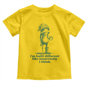 I Am Built Different Like Incorrectly I Think Frog Humor Toddler T Shirt