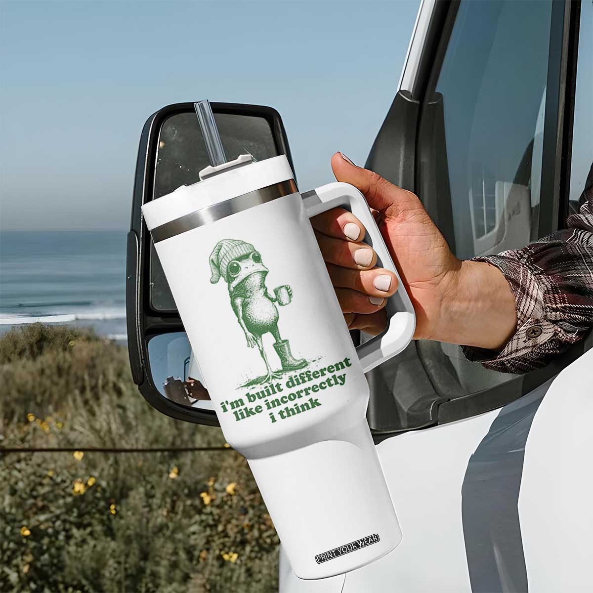 I Am Built Different Like Incorrectly I Think Frog Humor Tumbler With Handle