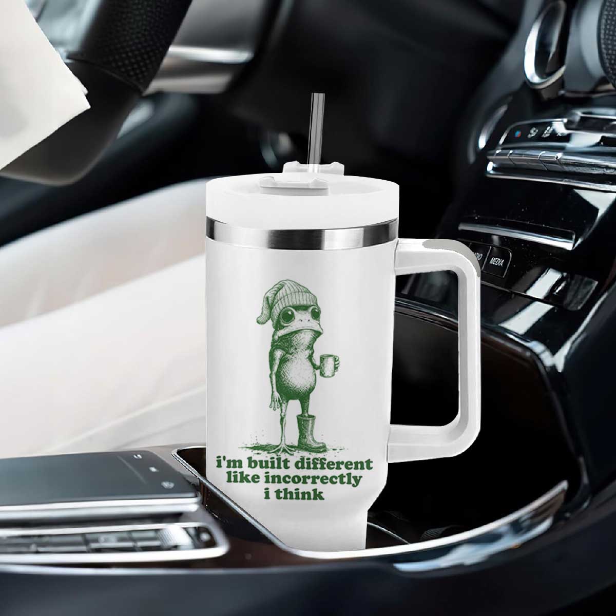 I Am Built Different Like Incorrectly I Think Frog Humor Tumbler With Handle