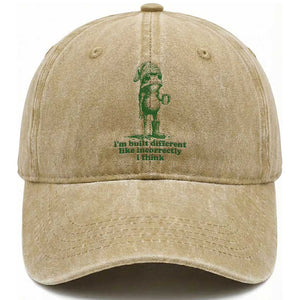 I Am Built Different Like Incorrectly I Think Frog Humor Washed Cotton Baseball Cap