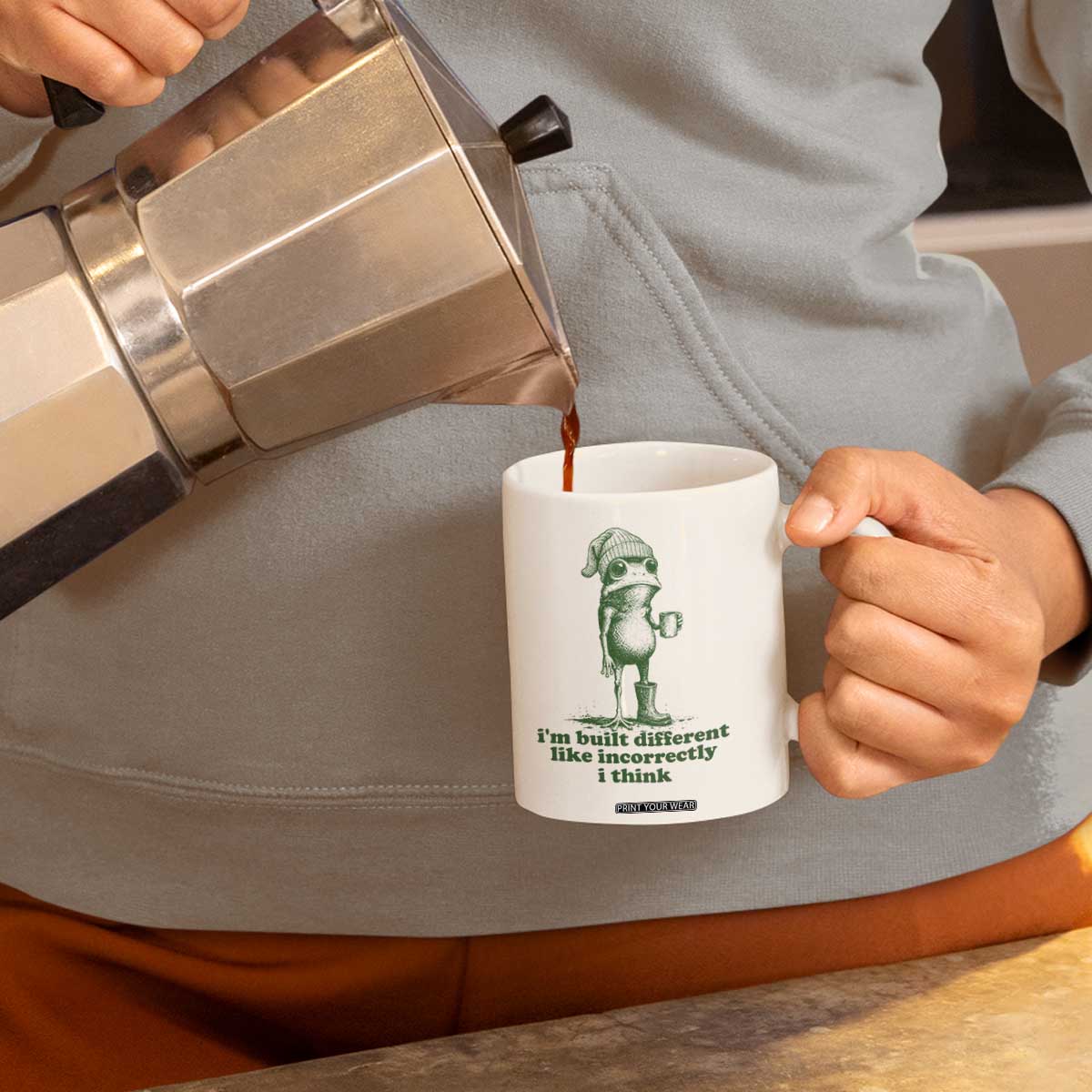 I Am Built Different Like Incorrectly I Think Frog Humor Coffee Mug