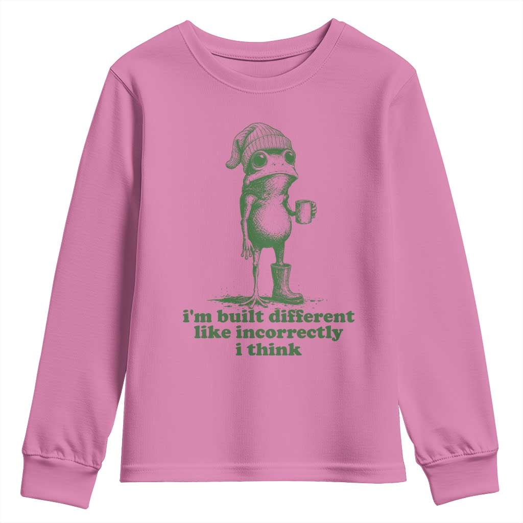 I Am Built Different Like Incorrectly I Think Frog Humor Youth Sweatshirt