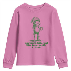 I Am Built Different Like Incorrectly I Think Frog Humor Youth Sweatshirt