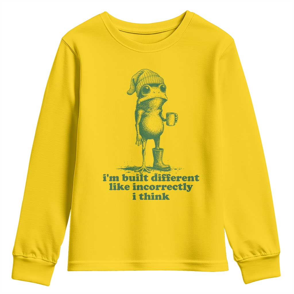I Am Built Different Like Incorrectly I Think Frog Humor Youth Sweatshirt