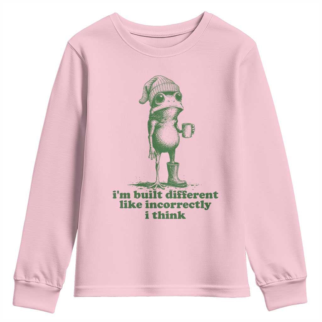 I Am Built Different Like Incorrectly I Think Frog Humor Youth Sweatshirt
