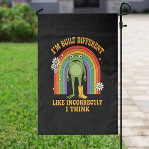 Funny Frog I Am Built Different Like Incorrectly I Think Garden Flag Mentally Humor Boho Retro Rainbow