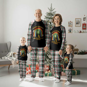 Funny Frog I Am Built Different Like Incorrectly I Think Plaid Pajama Set Mentally Humor Boho Retro Rainbow