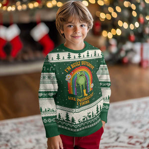 Funny Frog I Am Built Different Like Incorrectly I Think Ugly Christmas Sweater Mentally Humor Boho Retro Rainbow