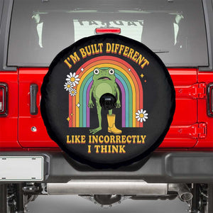 Funny Frog I Am Built Different Like Incorrectly I Think Spare Tire Cover Mentally Humor Boho Retro Rainbow