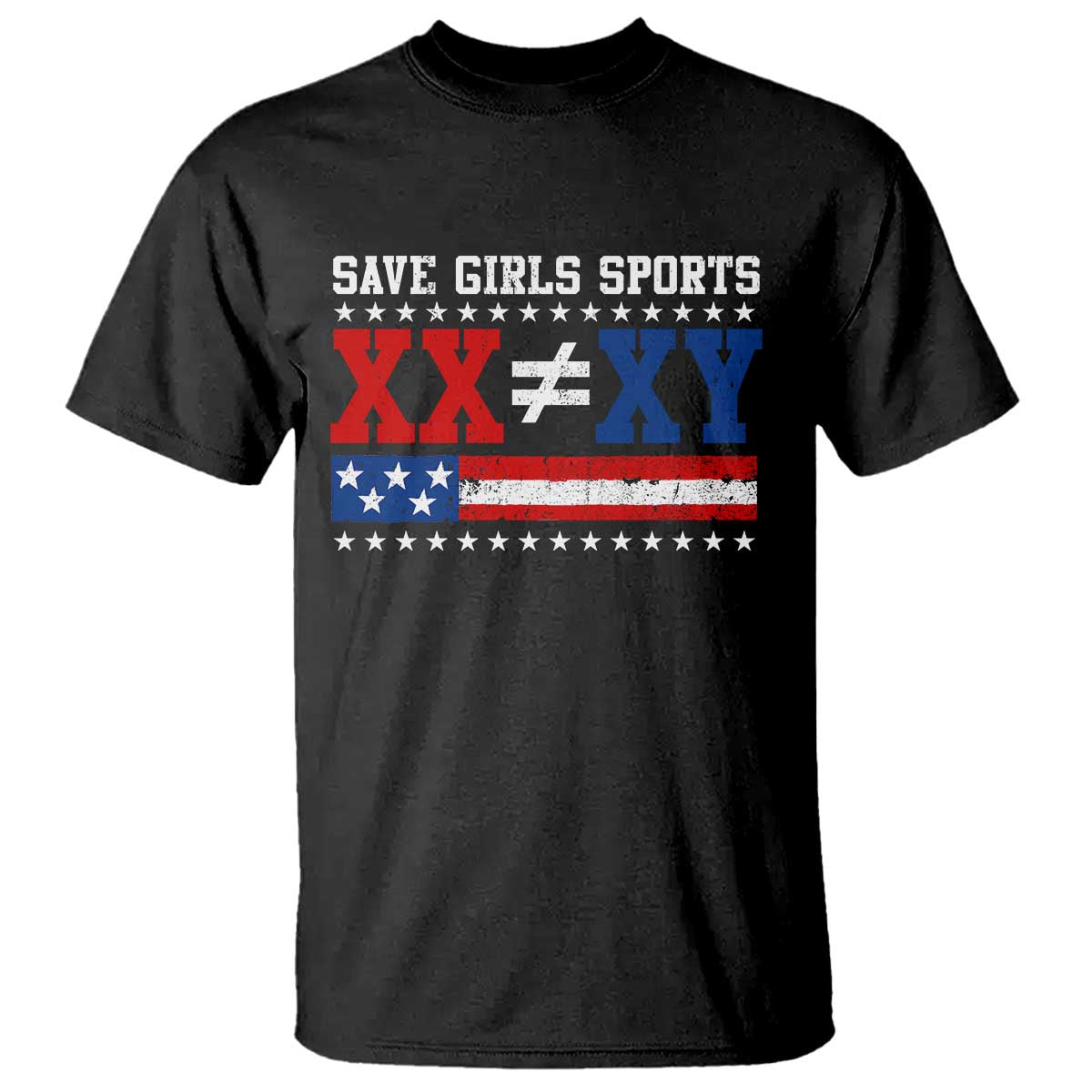 XX Does Not Equal XY Save Girls Sports T Shirt Varsity Athletic Vintage American Flag